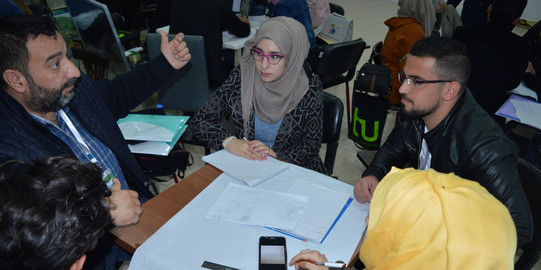 Students working together